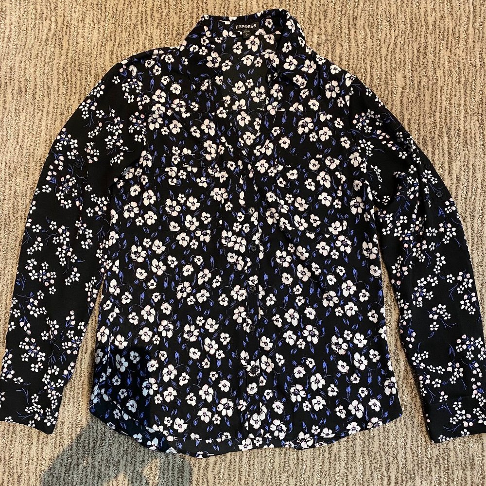 Size Small Express Floral Button Up Top